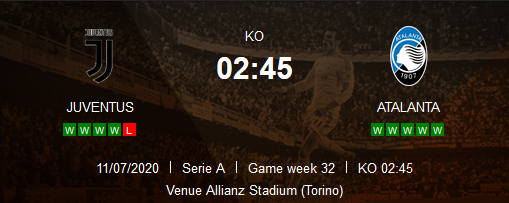 Prediksi Skor Juventus vs Atalanta 12 Juli 2020